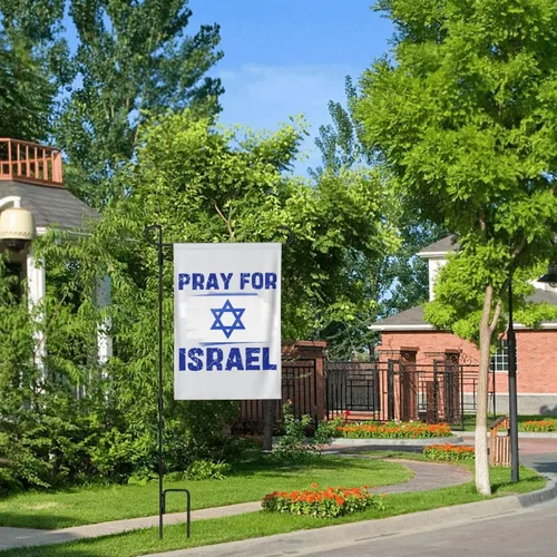 Miniatura 6 de Bandera con texto en inglés "I Stand With Israel Flag Pray For Israel" Bandera de Estados Unidos con bandera de Israel, bandera de Israel, bandera