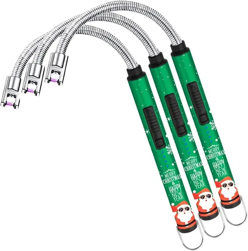 Miniatura 15 de Encendedor de vela eléctrico SUPRUS USB tipo C recargable con carcasa de acero y gancho colgante con cuello flexible de 360° (Verde)