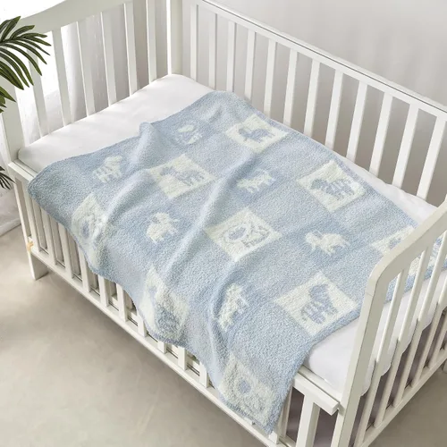 Miniatura 4 de CREVENT Manta de bebé de 75x100cm de punto suave y cálida de 30"x40" para niñas y niños, esenciales para recién nacidos, regalo para baby shower