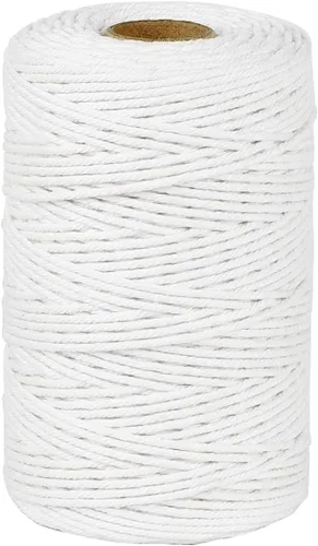 Miniatura 11 de PerkHomy Cuerda de algodón para carniceros 700 pies 2mm de grosor, cordel para cocinar, apto para alimentos, manualidades, cocina, carne de Blanco