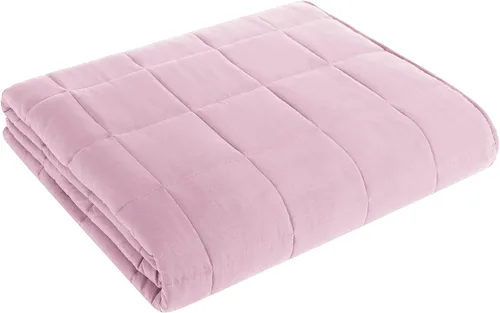 Miniatura 12 de L'AGRATY Manta con peso de 5 libras, para regazo, manta pequeña y portátil para adultos, refrescante, para viajar, relajarse y dormir, para todas