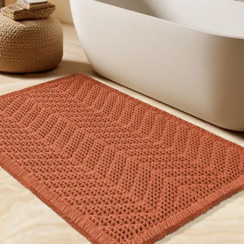 Miniatura 102 de Tapete de baño con diseño de gofre, moderno, bohemio, absorbente, antideslizante, ultrasuave, lavable a máquina, con letra de baño, dormitorio