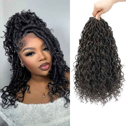 Miniatura 8 de 8 Paquetes de Rastas Falsas Bohemias de Ganchillo de 14 Pulgadas, Rastas Suaves de Ganchillo con Extremos Rizados, Pre-enrolladas, Cabello de 1B/27#
