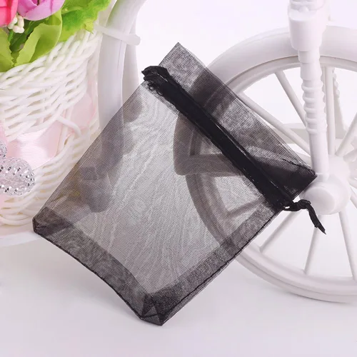 Miniatura 3 de Wudygirl 100 bolsas de organza de 3.9 x 4.7 pulgadas, bolsas de regalo transparentes con cordón, para bodas, fiestas, joyas, perfumes, sobres