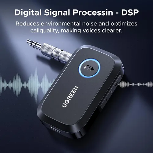 Miniatura 2 de UGREEN Adaptador Bluetooth 5.4 para automóvil, llamadas manos libres y cancelación de ruido, adaptador AUX a Bluetooth para automóvil, receptor