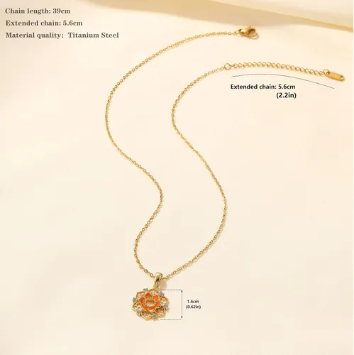 Miniatura 2 de 18K Gold-Plated Flower Pendant Necklace with Pearls and Zircon - Fashionable Cute Design for Girls and Women with Box Gifts