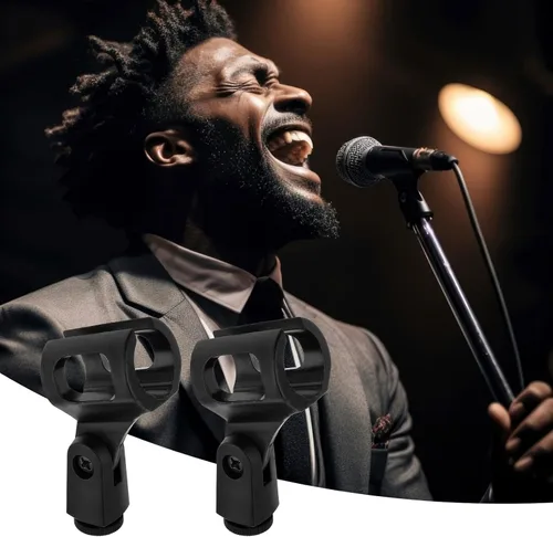 Miniatura 4 de 4 soportes para micrófono, clip de soporte de micrófono de ángulo ajustable para soporte, clip de micrófono flexible de goma, soporte de micrófono