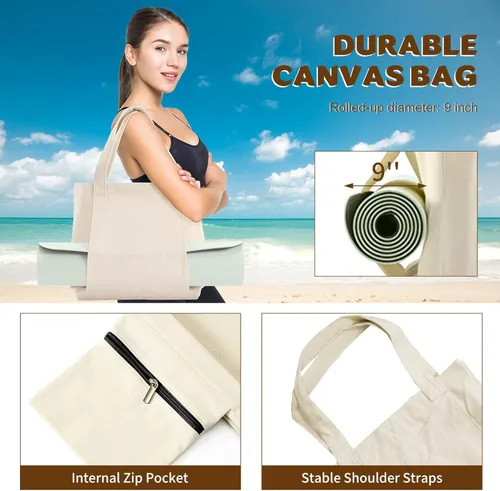 Miniatura 2 de Portador de Esterilla de Yoga, Bolsa de Gimnasio Con Soporte para Esterilla de Yoga, Bolsa de Lona para Mujer Con Correa para el Hombro Para Off