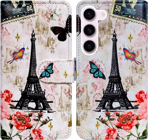 Miniatura 21 de Bcov Funda para Samsung S23, diseño de pájaro negro y verde con tapa para teléfono con ranura para tarjeta y soporte para Samsung Galaxy S23