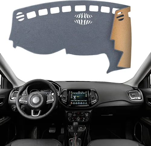 Miniatura 27 de Cubierta de Salpicadero Alfombrilla de Tablero Compatible con Je-ep Wrangler JK 2017-2011 (para Código de Cuerpo JK), Alfombrilla Antirreflejos