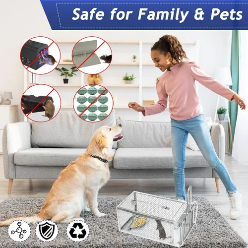Miniatura 7 de 2 Pack Trampas Humanas para Ratas - Trampa para Roedores para Ardillas, Ratones y Ratas, Trampas para Ratas Vivas de Captura y Liberación