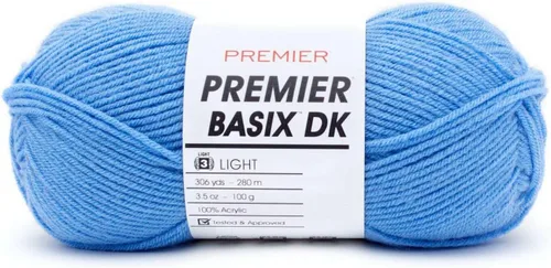 Miniatura 35 de Premier Yarns Basix Hilo DK, hecho de acrílico, hilo ideal para ganchillo y tejido, lavable a máquina, rosa camafeo, 3.5 onzas, 306 yardas Rosa Cameo