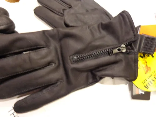 Miniatura 4 de Guantes de conducción de piel suave con cremallera y forro cálido para hombre