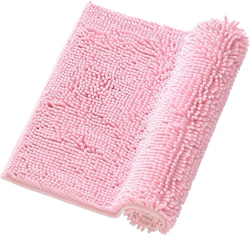 Miniatura 11 de Juego de 2 alfombras de baño de felpilla gris, antideslizantes, absorbentes, para ducha, de secado rápido, lavables a máquina, felpa suave, 17 x 24