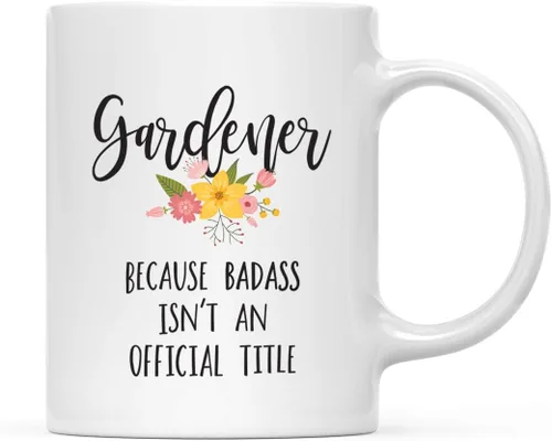 Miniatura 29 de Andaz Press Taza de café de 11 onzas, regalo de broma, tía porque Badass no es un título oficial, gráfico floral, 1 paquete