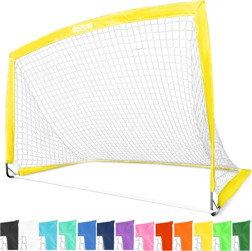 Miniatura 28 de GoSports - Arcos de fútbol portátiles para niños, 13 opciones de color, elige 4 x 3 pies o 6 x 4 pies, redes desplegables de tono de equipo para Rojo