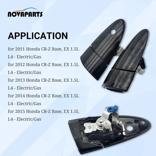 Miniatura 2 de NOVAPARTS Manija exterior de puerta izquierda y derecha con orificio para llave para Honda CR-Z 72181SZT003 72141SZTG01 2011 2012 2013 20141SZTG01