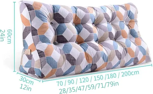 Miniatura 6 de CAMZ Almohada de lectura triangular de cabecera grande, almohada de posicionamiento individual, matrimonial, Queen King, almohada de apoyo