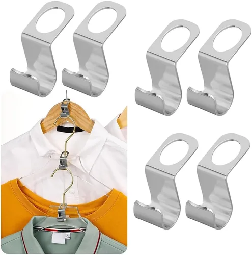 56 ganchos de metal para colgar ropa, ganchos extensores de acero inoxidable súper resistentes, ahorro de espacio en el armario, fácil de usar,