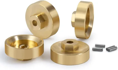 Miniatura 7 de RCLions 4 unids Heavy Duty latón rueda hexagonal adaptador 0.197 in para AXIAL SCX24 AXI90081 AXI00001 AXI00002 1:24 RC Crawler Actualizaciones
