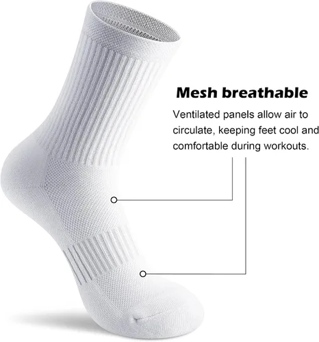 Miniatura 5 de Gonii Crew Socks Women Hiking Running Athletic Cushioned Compression Socks 5-6 Pairs
