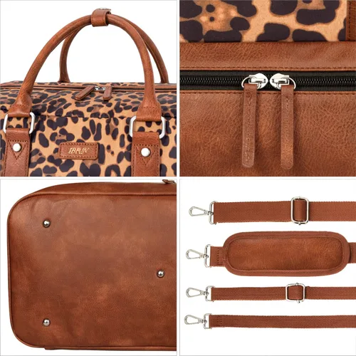 Miniatura 22 de IBFUN Bolsas de fin de semana para mujer, bolsa grande de lona para viaje, bolsa de viaje con compartimento para zapatos, 21 pulgadas, juego de 3