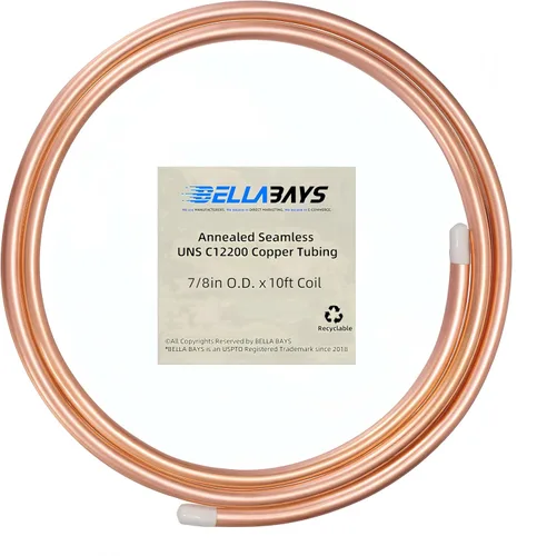 Miniatura 13 de BELLA BAYS Tubería de Cobre 3/8" DE x 0.320" DI x 25 pies, 99.9% C12200 ASTM B280 Tubería ACR de Refrigeración Sin Costuras Bobina Suave Redonda T2