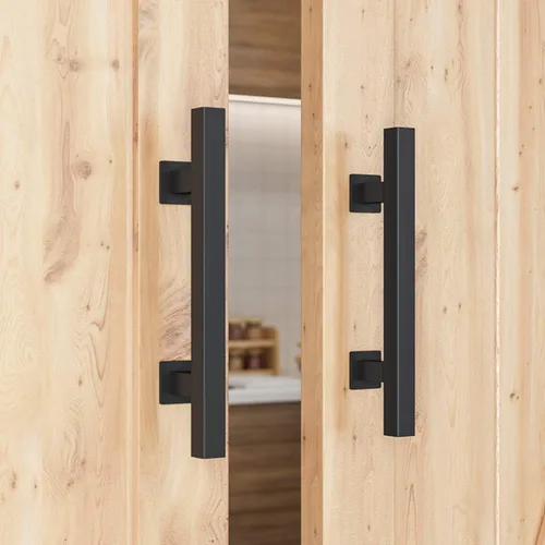 Miniatura 4 de SMARTSTANDARD Juego de 2 manijas de puerta de granero de 12 pulgadas, diseño rústico grande de dos lados, para puertas, garajes, cobertizos