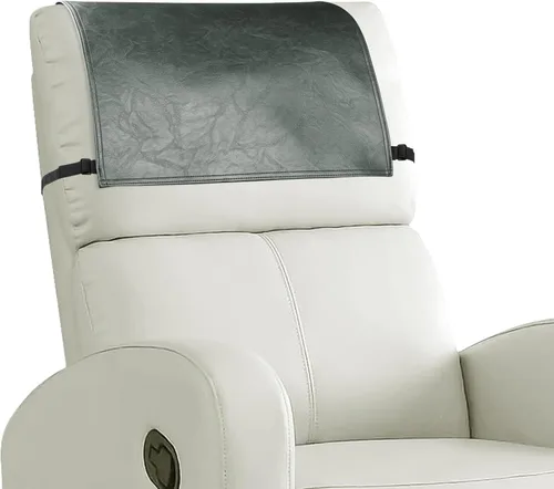 Miniatura 9 de Funda para reposacabezas para silla reclinable, protector para reposacabezas de piel sintética con correas elásticas, fundas para reposacabezas