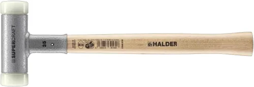 Miniatura 18 de Halder SuperCraft Dead Blow Mallet 3366.020 - Mazo sin rebote, inserciones de nailon duro, mango de madera de nogal americano con protector