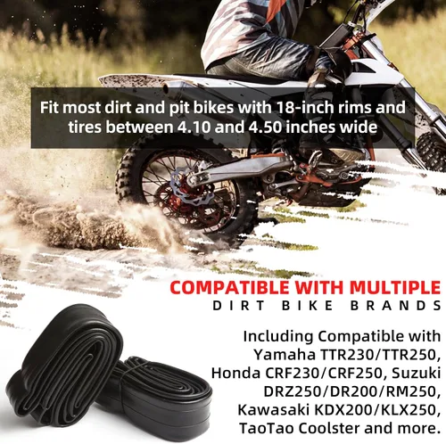 Miniatura 9 de AR-PRO (Paquete de 2) Tubos interiores de repuesto para bicicleta de tierra 2.50/2.75-10, resistente con vástago de válvula curvado TR-87
