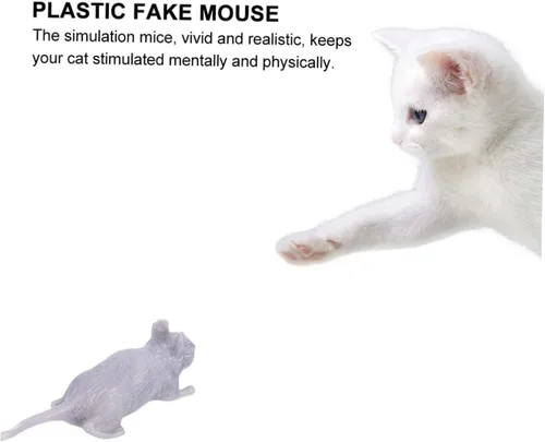Miniatura 7 de BESPORTBLE 10pcs Halloween Plastic Fake Mouse Prank Realistic Simulation Mice Gray Tricky for Spooky Party Decorations and
