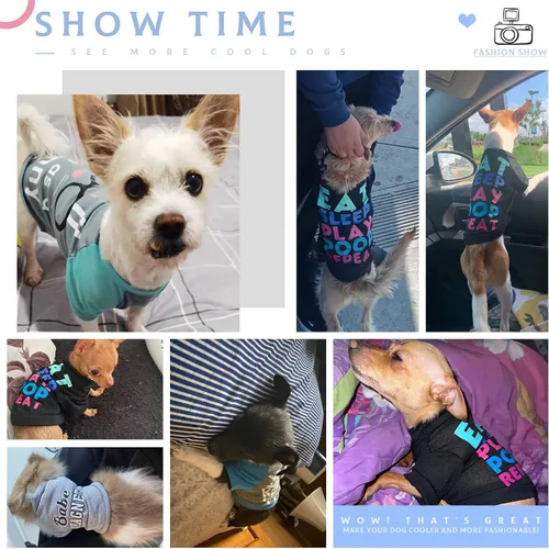 Miniatura 2 de PETCARE Paquete de 3 ropa para perros pequeños, Yorkie, Chihuahua, Shih Tzu, ropa linda para cachorros, camisas suaves y transpirables para perros
