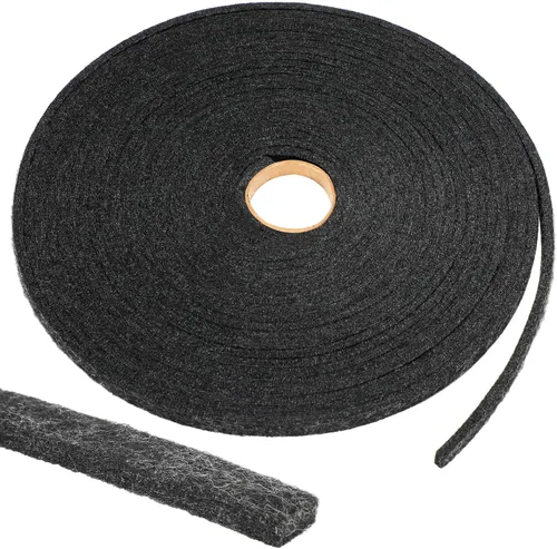 Miniatura 8 de Pangda Burlete de fieltro para clavos de 1-1/4 pulgadas x 3/16 pulgadas x 33 pies, burlete de invierno gris para puertas y ventanas, cepillo