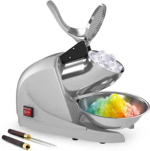 Miniatura 8 de Máquina de Hielo Raspado 380w Máquina de Cono de Nieve 3 Cuchillas de Acero Inoxidable Afeitadora de Hielo Eléctrica Trituradora de Hielo 127kg/hora