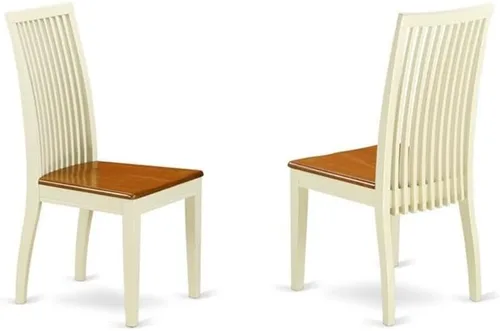 Miniatura 4 de East West Furniture HLIP3-BMK-W - Juego de comedor de 3 piezas que contiene una mesa de comedor redonda con pedestal y 2 sillas de cocina, 42 x 42