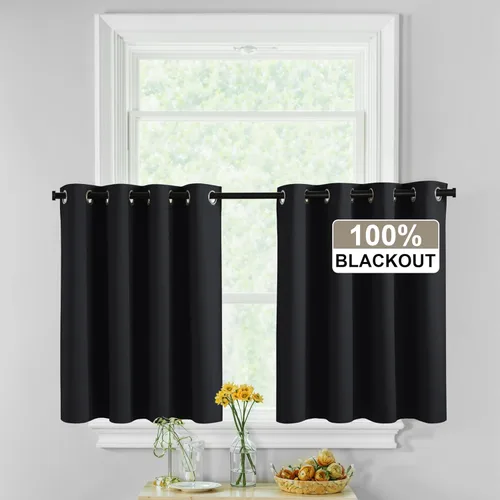 Miniatura 36 de RYB HOME Cortinas opacas de cocina de 36 pulgadas de largo, tratamiento de privacidad para ventanas pequeñas, aislamiento térmico, telón de fondo