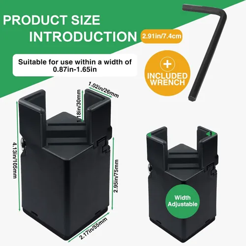 Miniatura 2 de 4 elevadores de muebles ajustables con abrazadera de tornillo, elevadores de escritorio resistentes para patas de escritorio, elevadores de cama