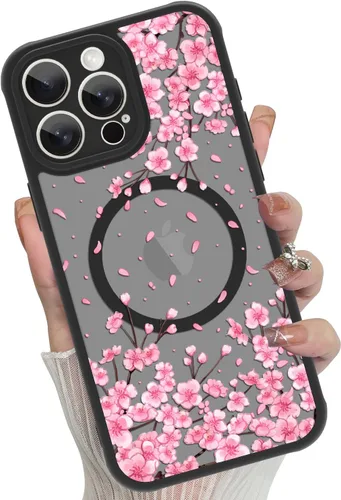 Miniatura 9 de Funda magnética para iPhone 17 Pro [compatible con MagSafe], bonita funda de moda con estampado de leopardo negro, translúcida, mate, parte trasera