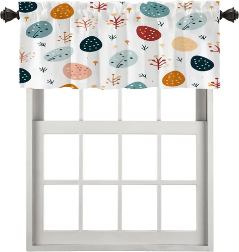 Miniatura 80 de Cortinas opacas de cocina con pintura al óleo de Europa rosa y negra para ventanas, cenefas opacas modernas de torre Eiffel de poliéster multicapa