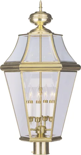 Miniatura 3 de Livex Lighting 2368-04 Georgetown - Cabezal de poste para exteriores con 4 luces, color negro