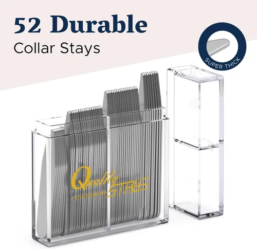Miniatura 2 de Quality Stays 52 cuellos de metal en caja con división, 8 - 2.2", 18 - 2.35", 18 - 2.5", 8 - 2.75", Plateado
