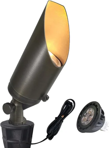 Miniatura 10 de COLOER Foco de paisaje de latón de bajo voltaje (negro) paquete de 1 con carcasa de aluminio de 5 W, foco LED MR16 2700K 450LM CRI85+, iluminación