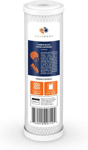 Miniatura 8 de Aquaboon Juego de 2 cartuchos de filtros de agua de 5 micrones, 10 x 2.5 pulgadas, compatible con WHKF-WHWC, P5, WHKF-GD05