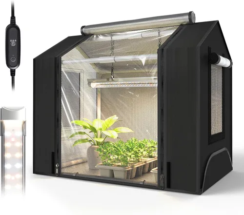 Miniatura 10 de Bstrip Mini invernadero de interior con luces de cultivo, 27.2 pulgadas de largo x 19.9 pulgadas de ancho x 27.2 pulgadas de alto, invernadero