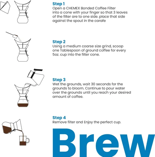 Miniatura 4 de Chemex Cafetera de vidrio para verter - Serie clásica - 3 tazas - Embalaje exclusivo