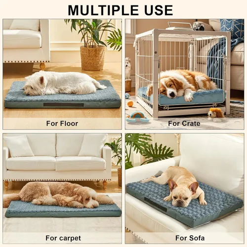 Miniatura 5 de Camas ortopédicas para perros con funda extraíble lavable, alfombrilla de espuma para mascotas con parte inferior antideslizante, camas impermeables