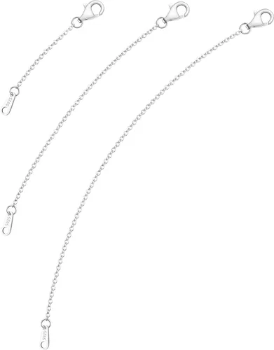 Miniatura 20 de Extensores de cadena dorada para collares, extensiones de pulsera de plata de ley, extensor de collar dorado para mujer, juego de 3 piezas, 1, 2, 3