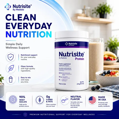 Miniatura 4 de Nutrisite Proteína de suero en polvo 90% – Proteína en polvo sin sabor para niños y adultos, cero carbohidratos, sin gluten y sacarosa, fácil
