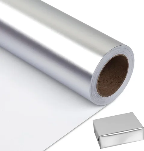 Miniatura 13 de NESCCI Papel de regalo metálico dorado, papel de color sólido, papel de regalo perfecto para bodas, día de San Valentín, cumpleaños, Navidad, baby